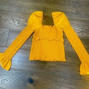 Cinq A Sept Ellis Smocked Top (worn once) no tags. FREE SHIPPING!!